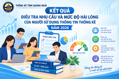 Kết quả Điều tra nhu cầu và mức độ hài lòng của người sử dụng thông tin thống kê năm 2026 trên địa bàn tỉnh Quảng Ngãi