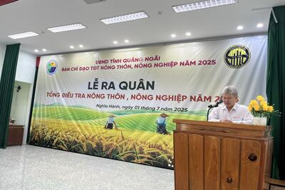 Ra quân Tổng điều tra nông thôn, nông nghiệp năm 2025 trên địa bàn tỉnh Quảng Ngãi