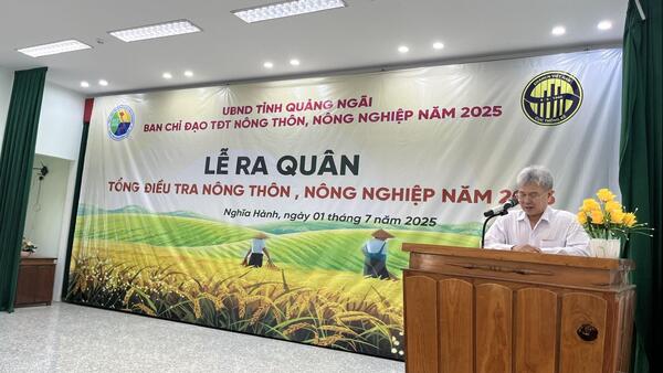 Ra quân Tổng điều tra nông thôn, nông nghiệp năm 2025 trên địa bàn tỉnh Quảng Ngãi